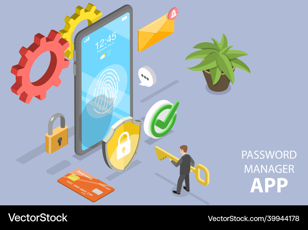 Password Management Security App vector image