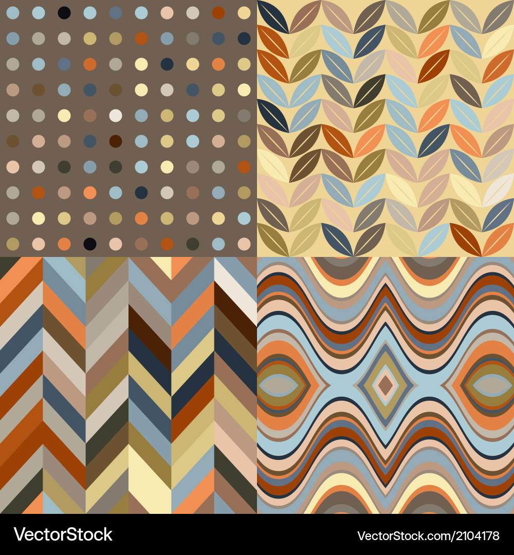 Retro Wavy Abstract Patterns vector image