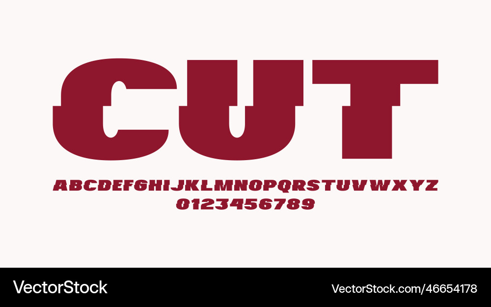 Sans serif font with distortion effect vector image