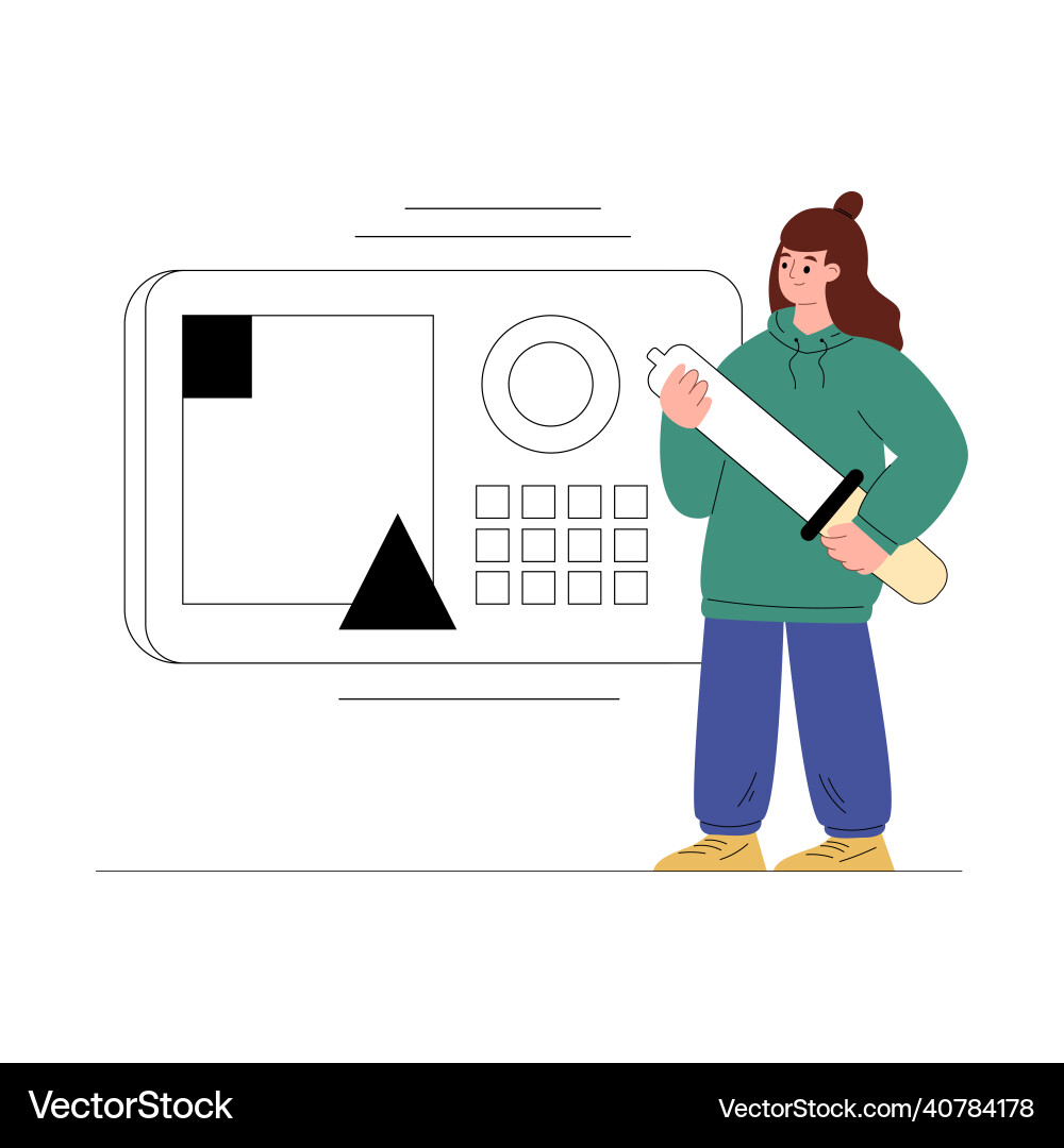 Ui ux designer creating web or mobile app Ui ux designer creating web or mobile app vector image