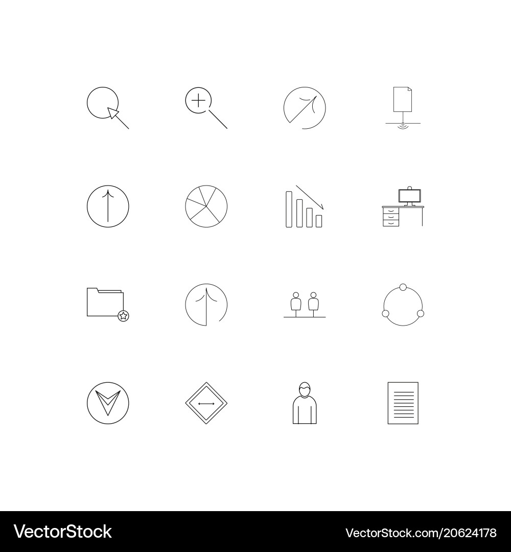 Web and text simple linear icons set outlined Vector Image