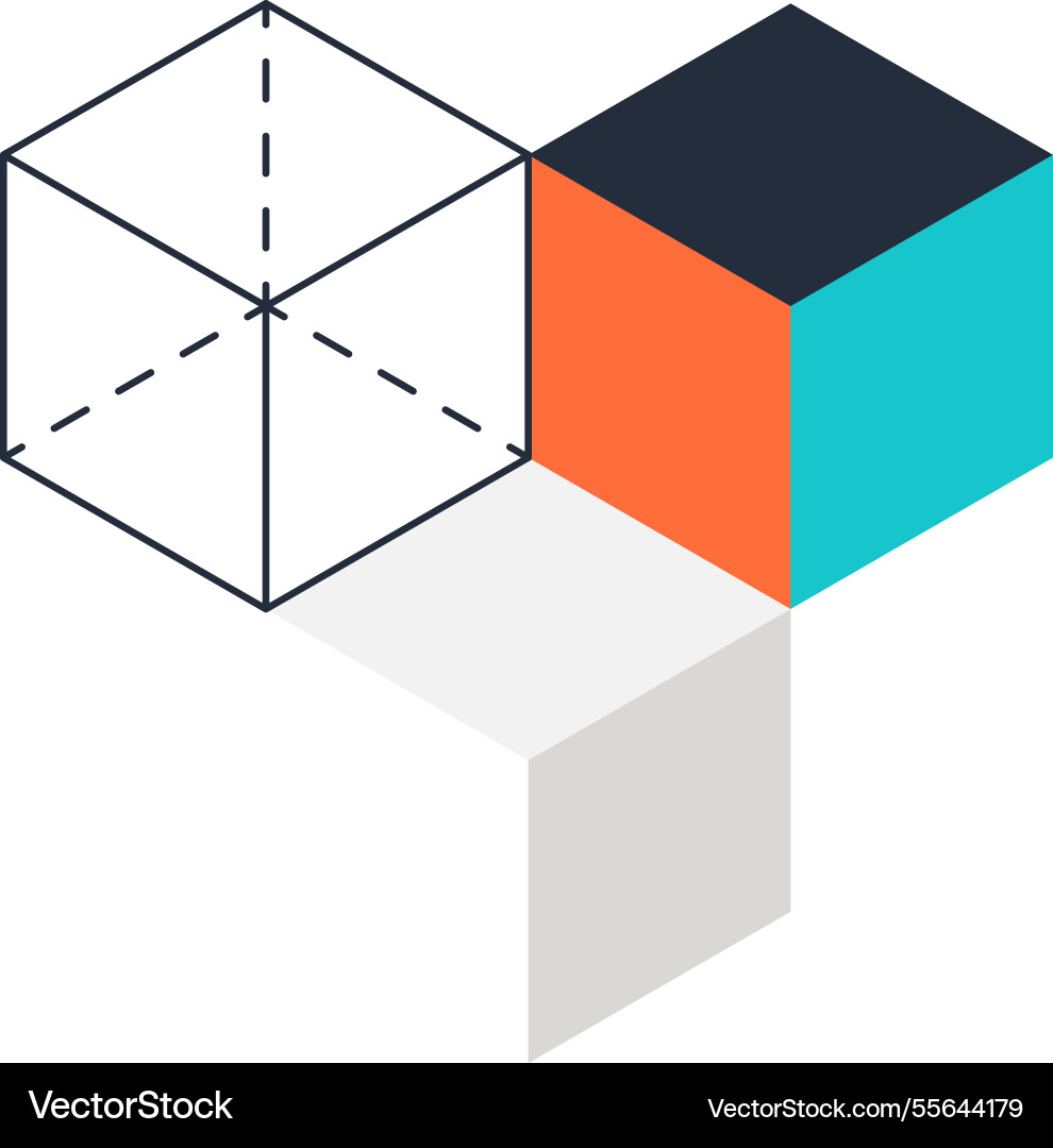 3d modeling flat web icon concept 3d modeling flat web icon concept vector image