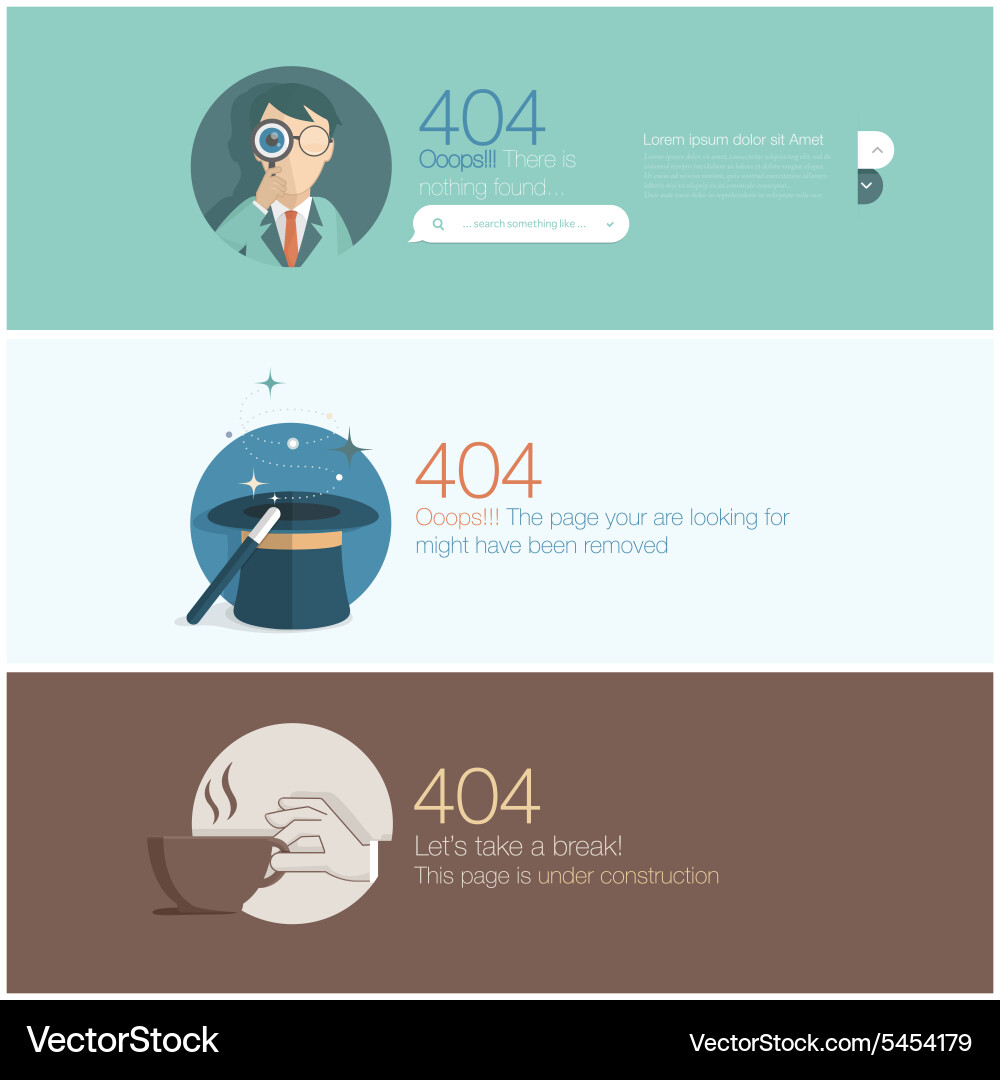 404 Error Page - Website Element vector image