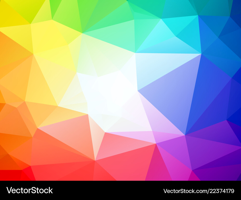 Brightly colored triangular background with white Brightly colored triangular background with white Vector Image