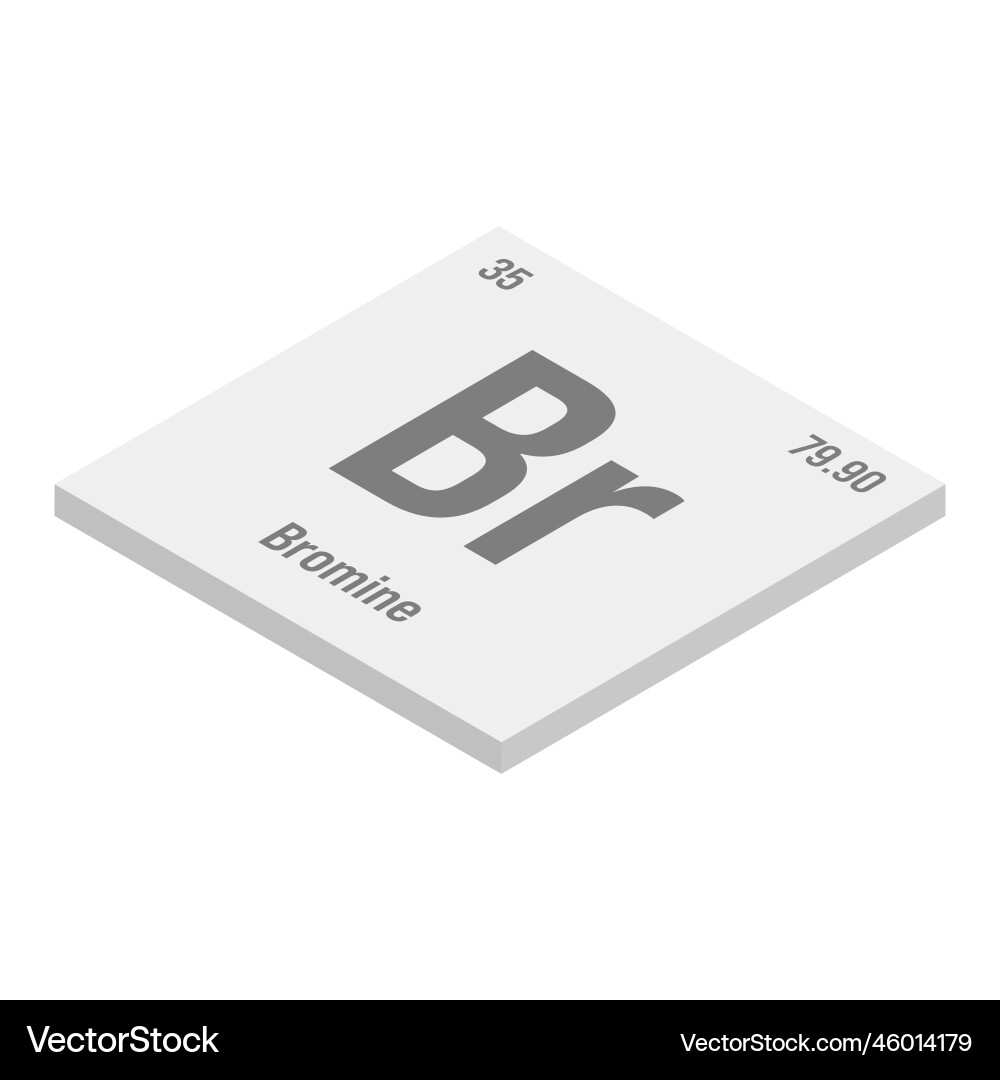 Bromine br periodic table element Bromine br periodic table element vector image