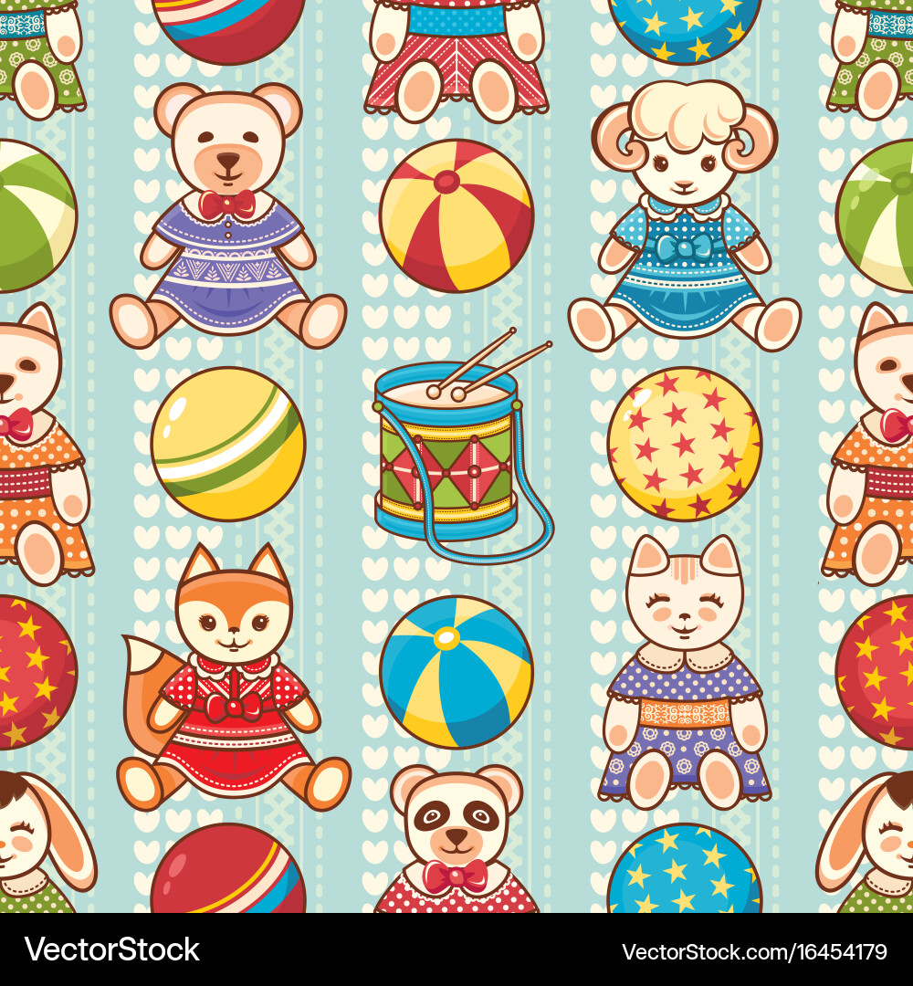 Child toy seamless pattern design element vector image
