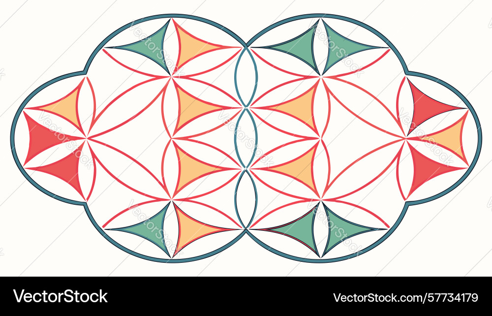 Cloud shape with flower of life pattern design vector image