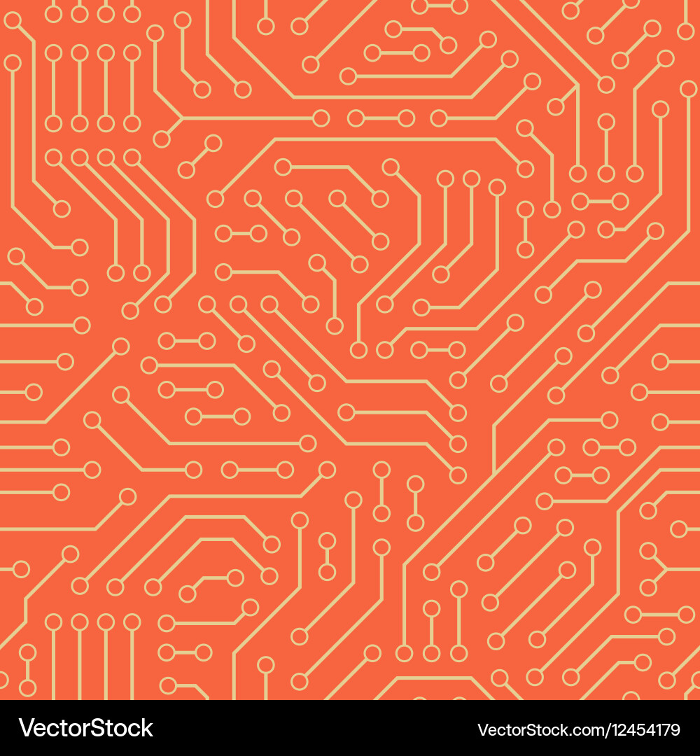 Computer circuit board seamless pattern vector image