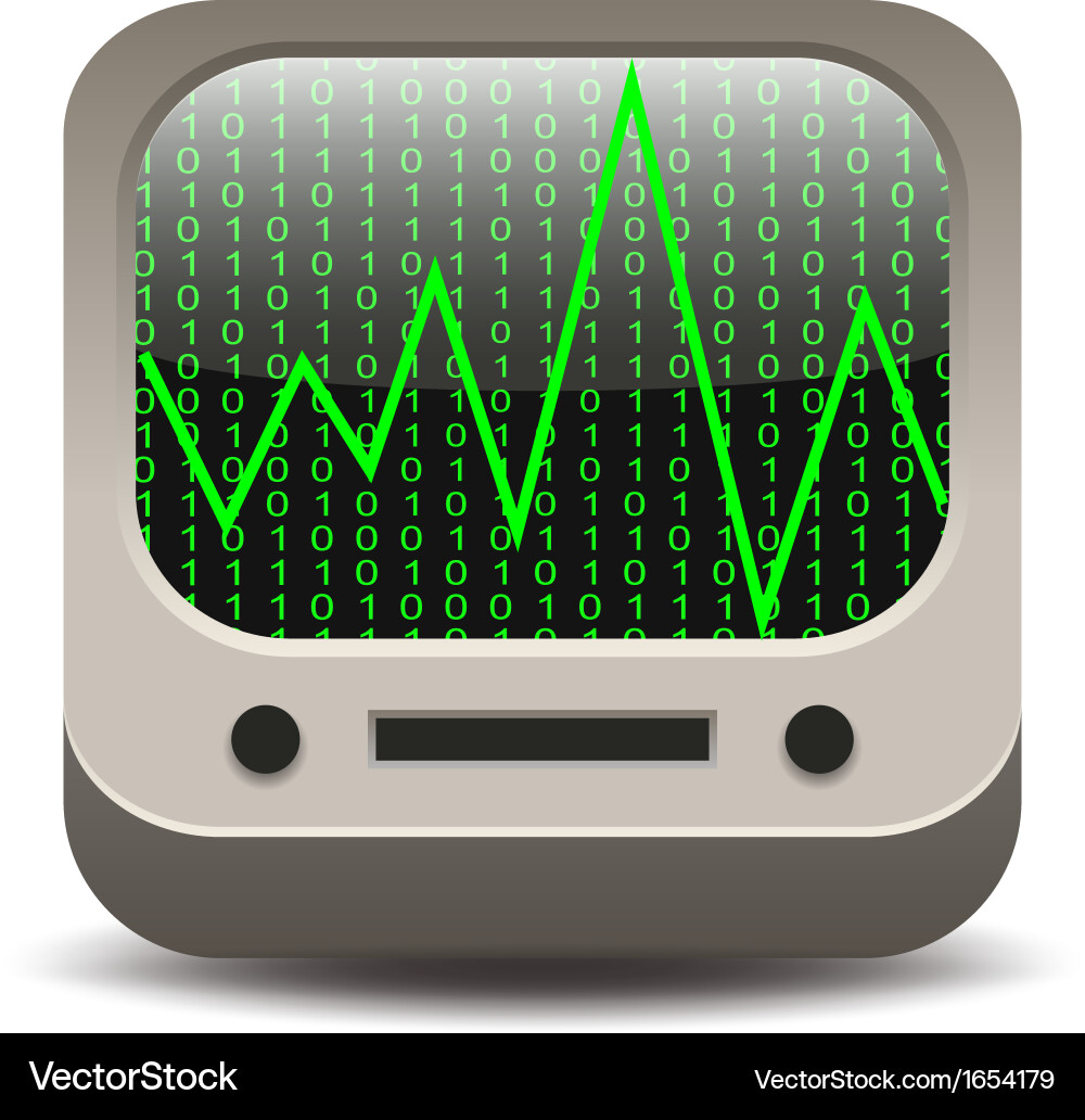 Computer monitor with digits Vector Image
