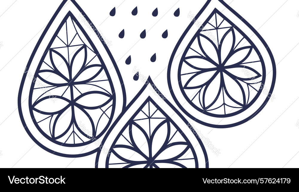 Decorative teardrop patterns for abstract Vector Image