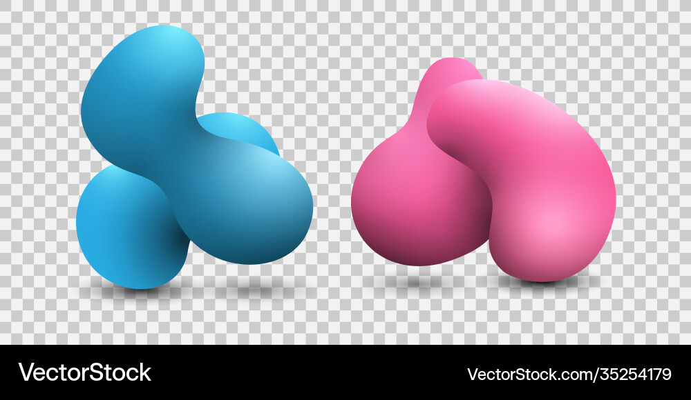 Dynamic fluid blobs gradient blue and pink liquid Vector Image
