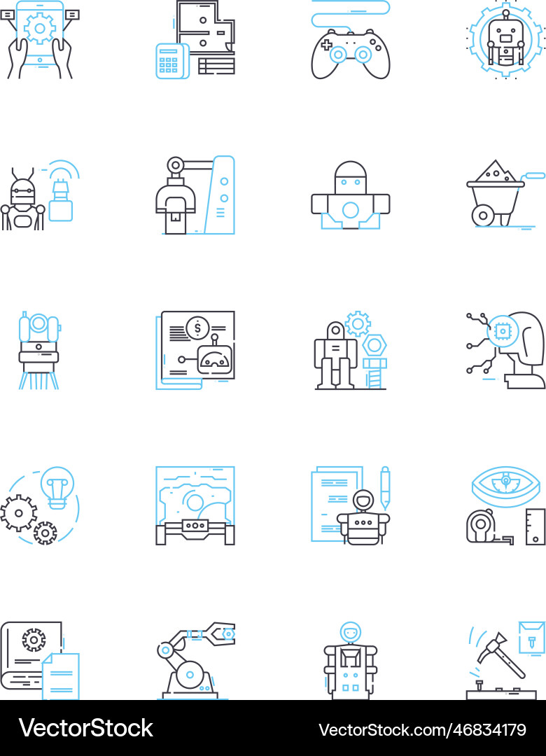 Entwickler lineare Icons kodieren Software Entwickler lineare Icons kodieren Software vektorbild