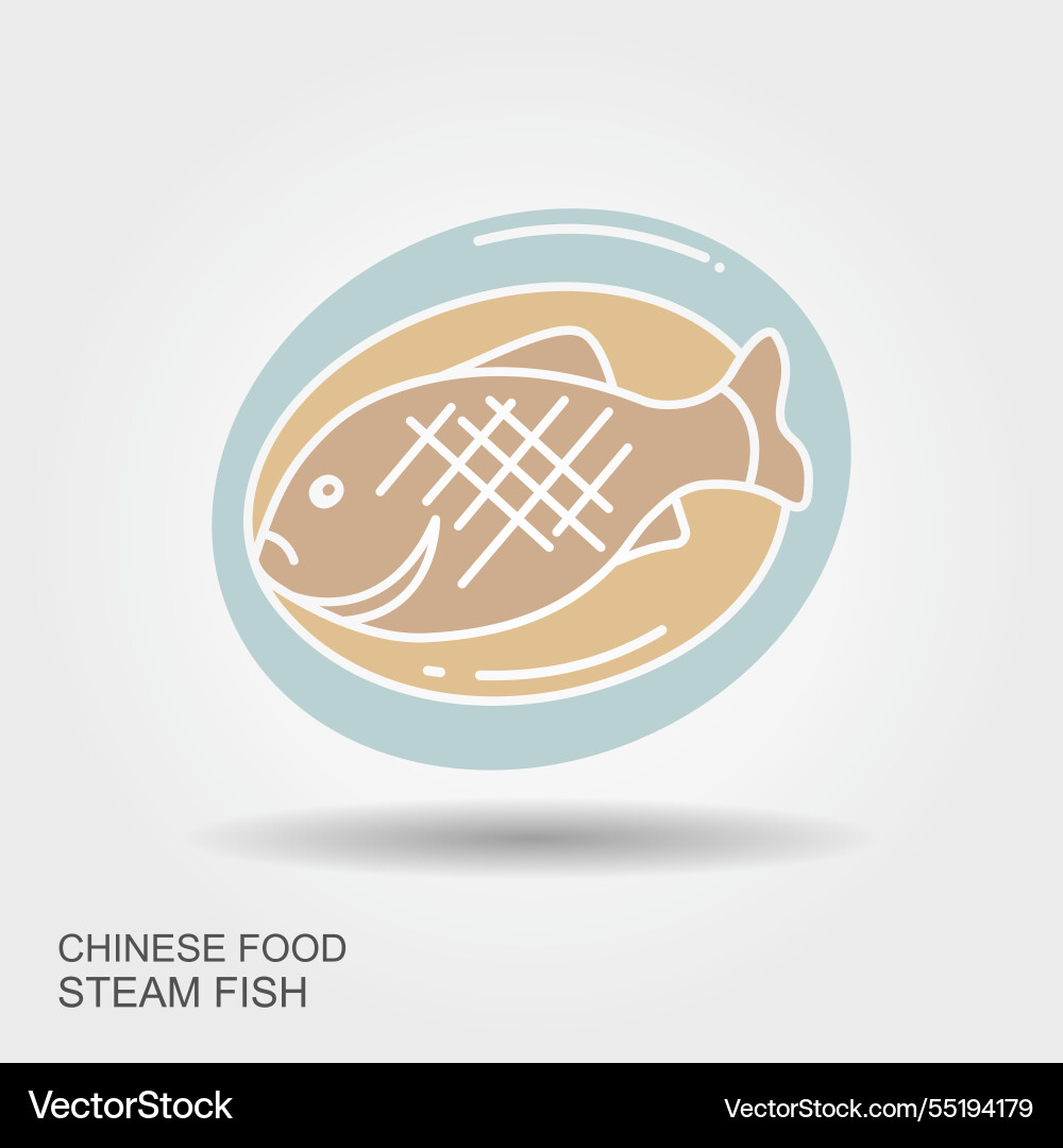 Gedämpfte ganze Fisch traditionelle Gericht für chinesische Gedämpfte ganze Fisch traditionelle Gericht für chinesische vektorbild