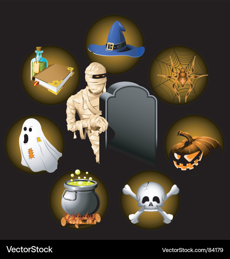 Halloween Icon Set Vector Image