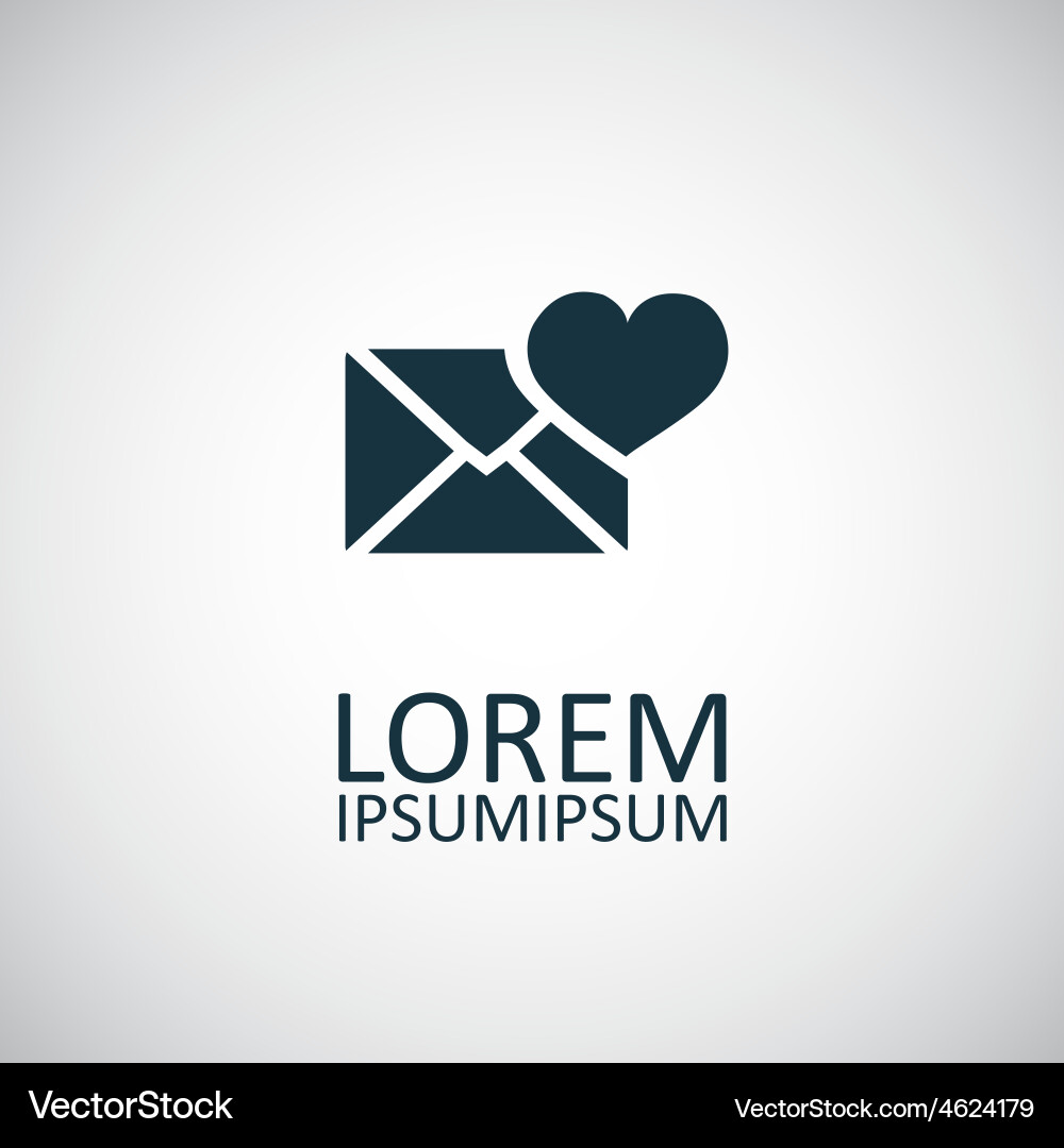 Heart Mail Icon - Love Communication Vector Image