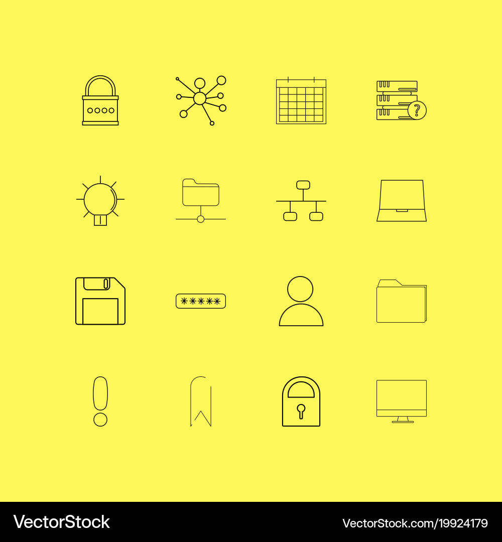 Internet technologies linear icon set simple vector image