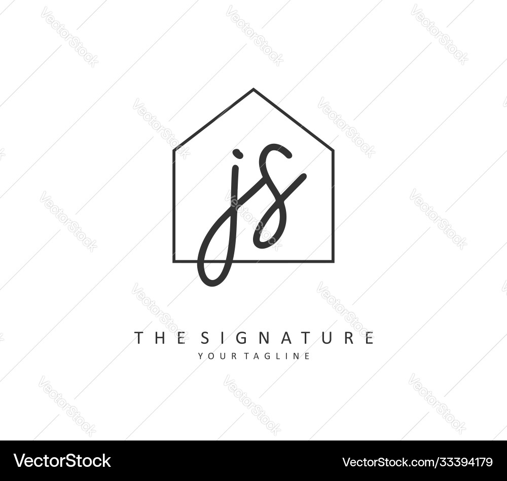 J s js initial letter handwriting and signature Vector Image