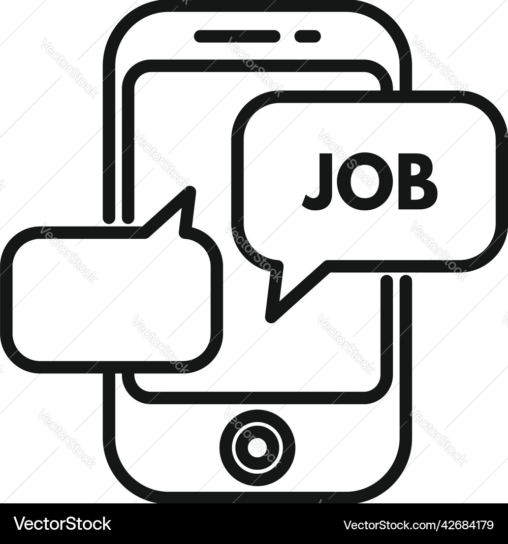 Job hire chat icon outline online search Job hire chat icon outline online search Vector Image