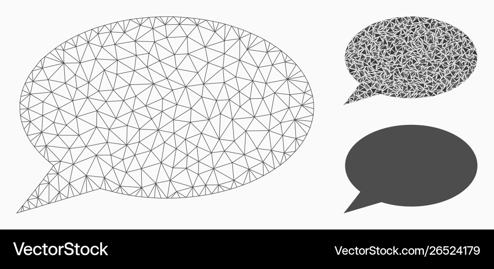 Message cloud mesh 2d model and triangle Message cloud mesh 2d model and triangle vector image