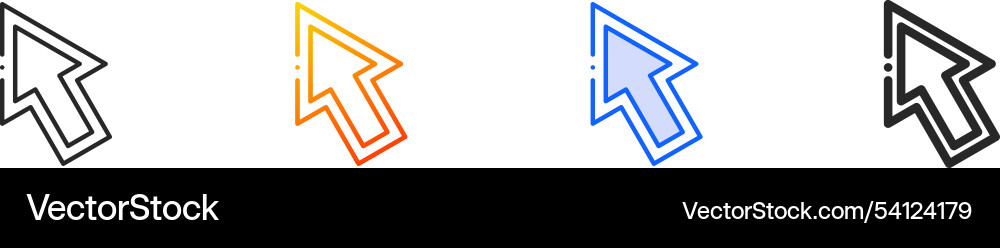 Mouse pointer iconthin linear gradient blue Mouse pointer iconthin linear gradient blue Vector Image
