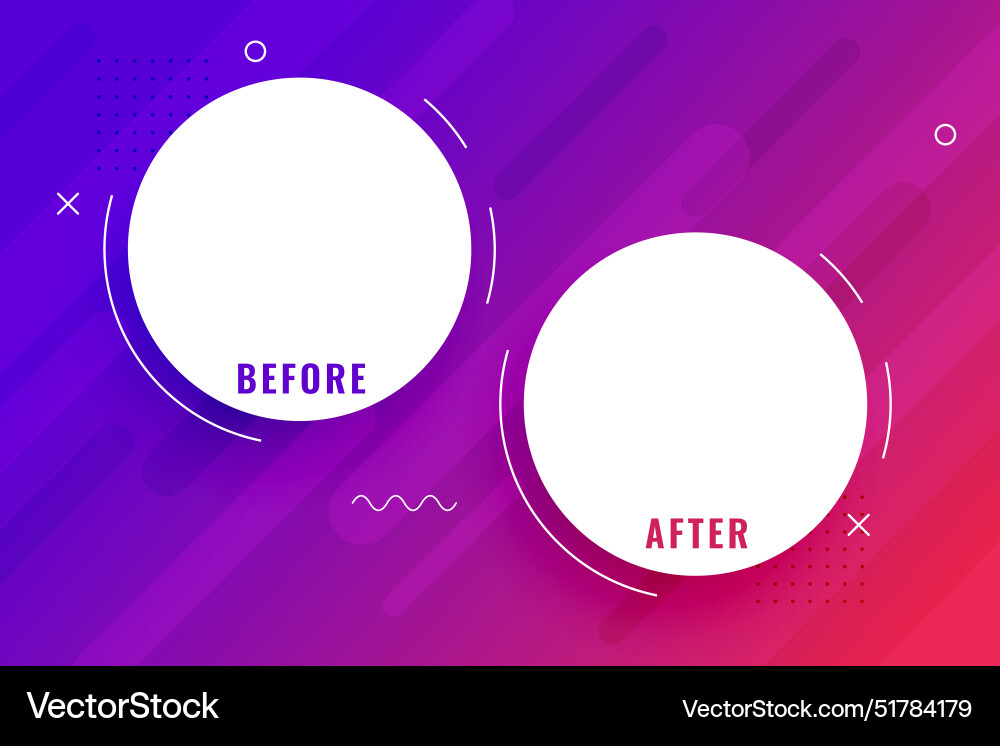 Paper cut before and after gradient template Vector Image