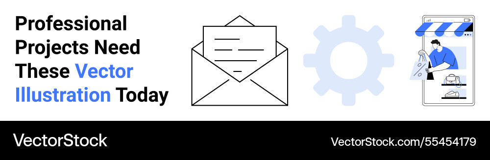 Professional email settings and online store Professional email settings and online store vector image