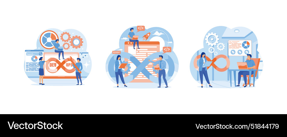 Programmers practice development and software vector image