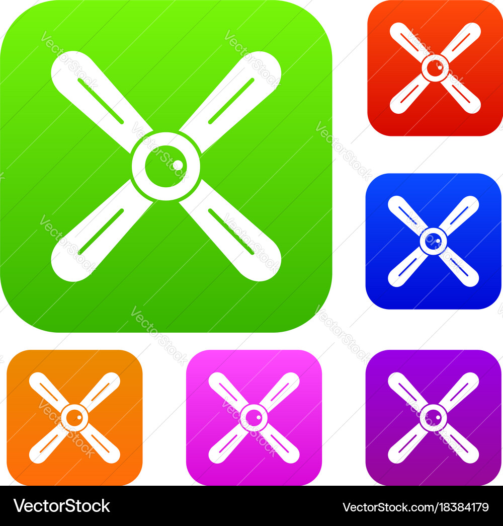 Propeller set color collection Vector Image