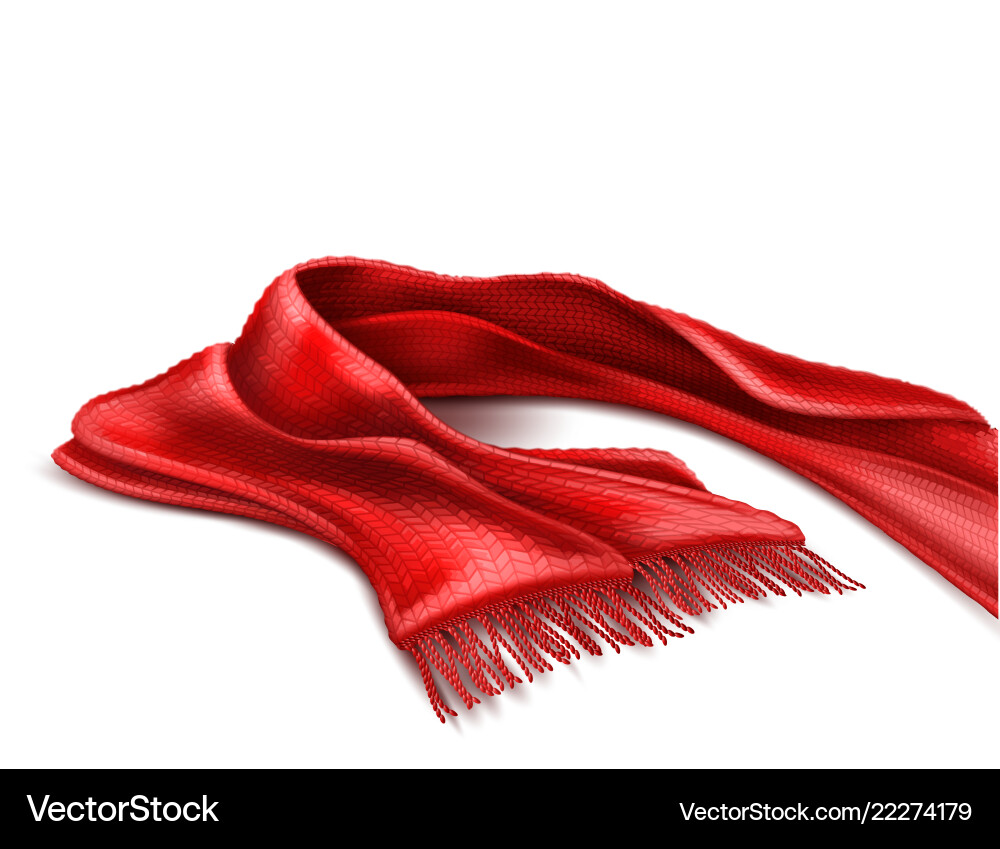 Realistic knitted warm scarf christmas sign Realistic knitted warm scarf christmas sign vector image