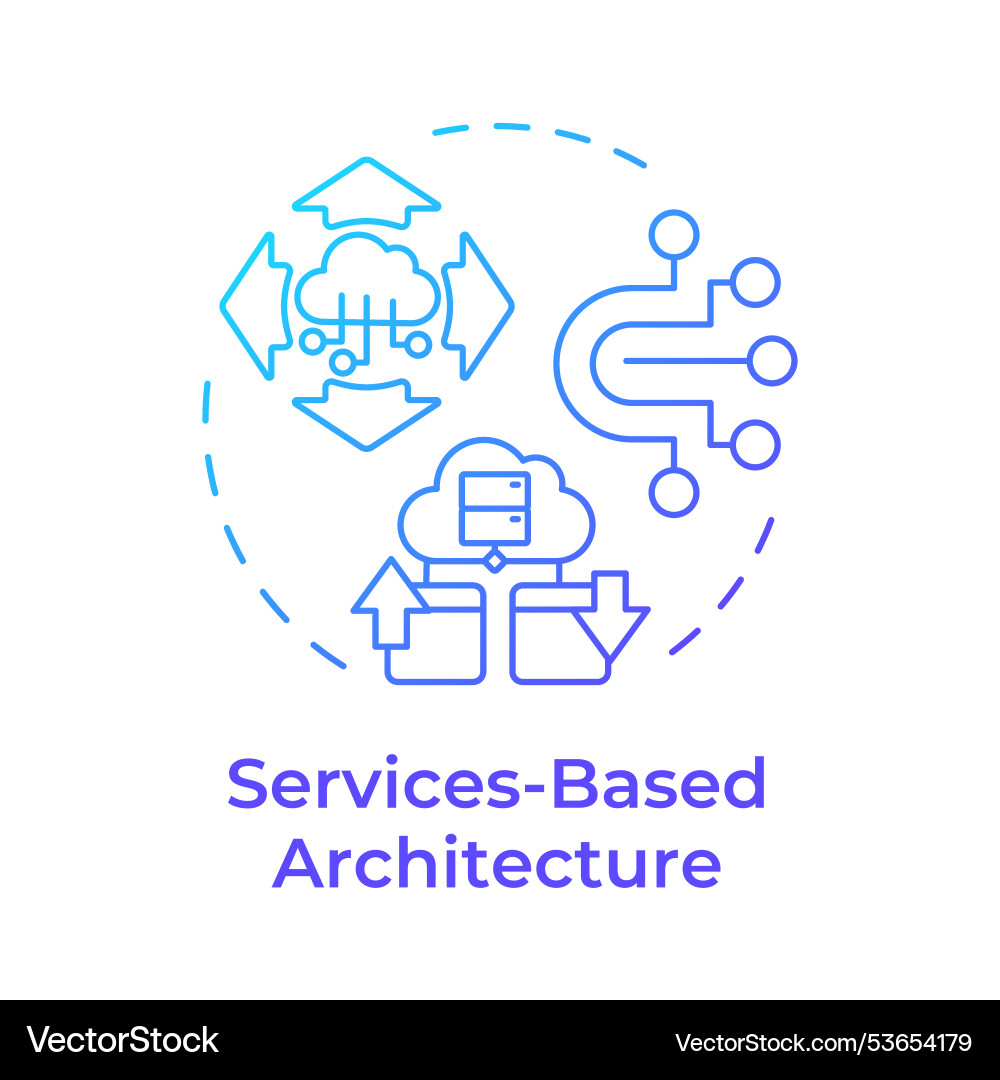 Services based architecture blue gradient concept Services based architecture blue gradient concept vector image