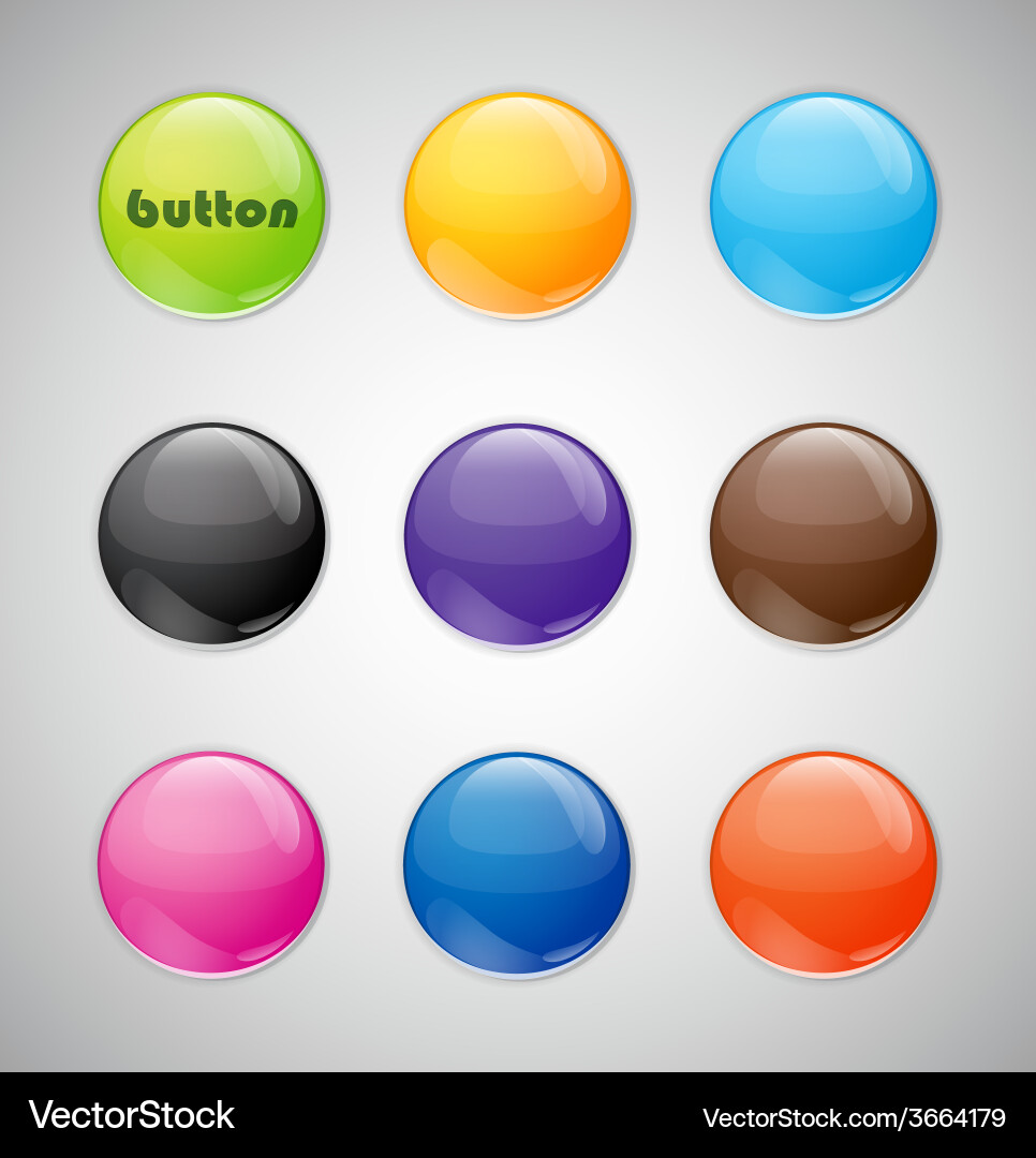 Set of colored buttons vector image