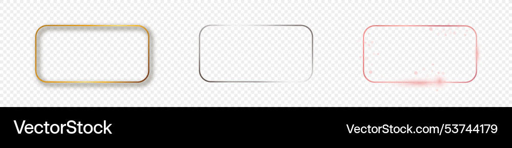 Set of three rounded rectangular frames Set of three rounded rectangular frames vector image
