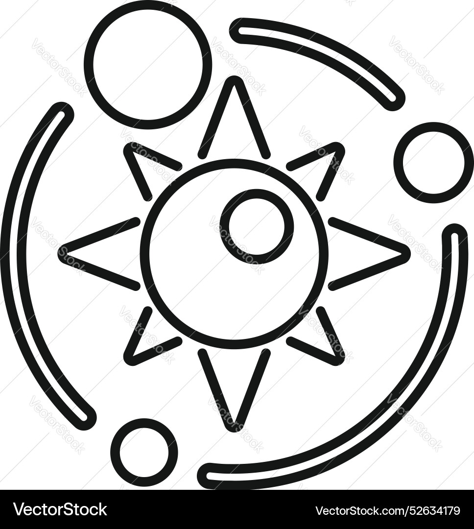 Solar system model showing planets orbiting around Solar system model showing planets orbiting around vector image