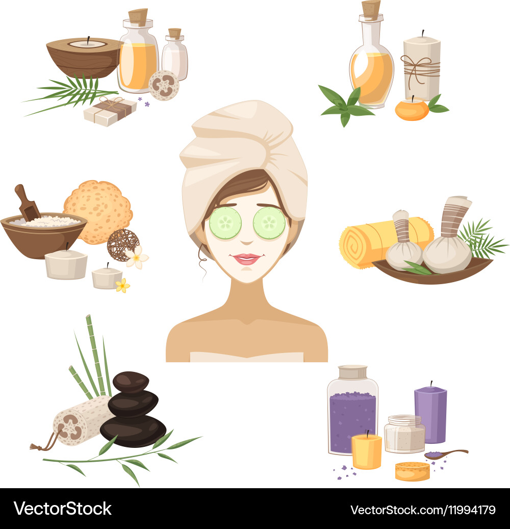 Spa beauty elements Royalty Free Vector Image - VectorStock