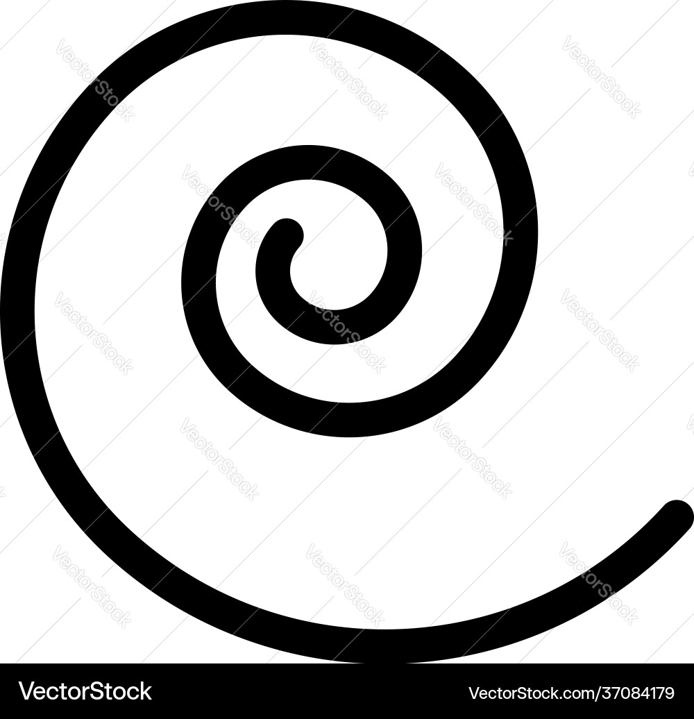 Spiral swirl twirl volute helix shape element Vector Image