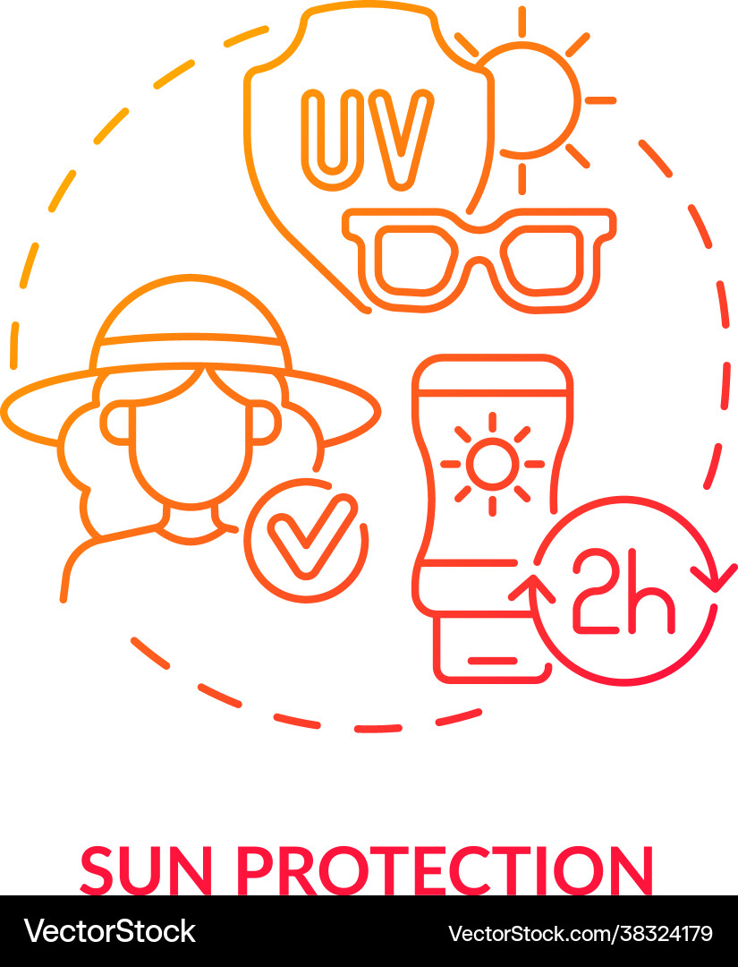 Sun Protection Concept - Shield Icon Vector Image