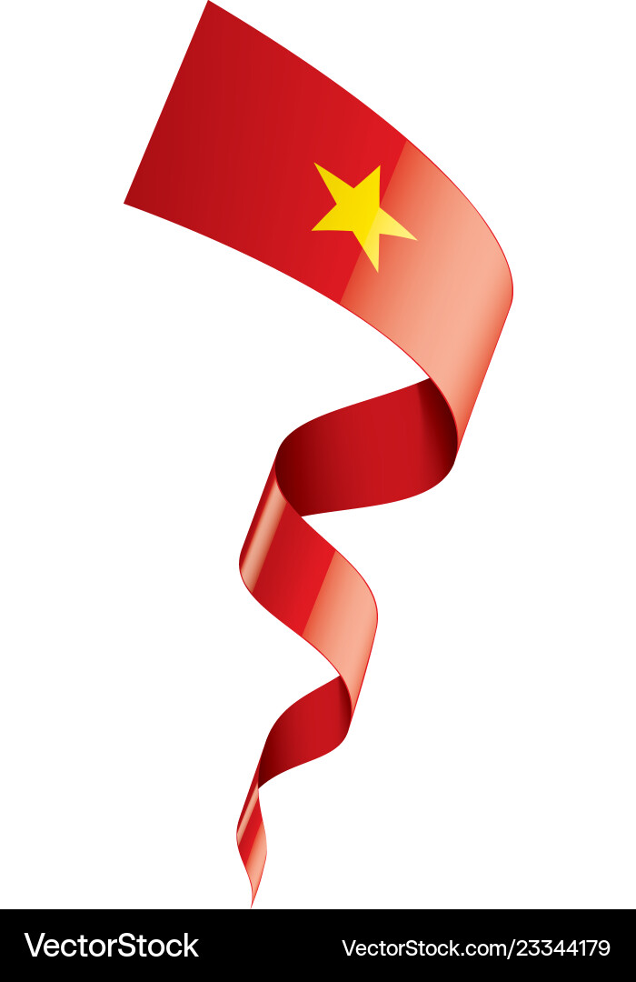 Vietnam flag on a white Vietnam flag on a white vector image