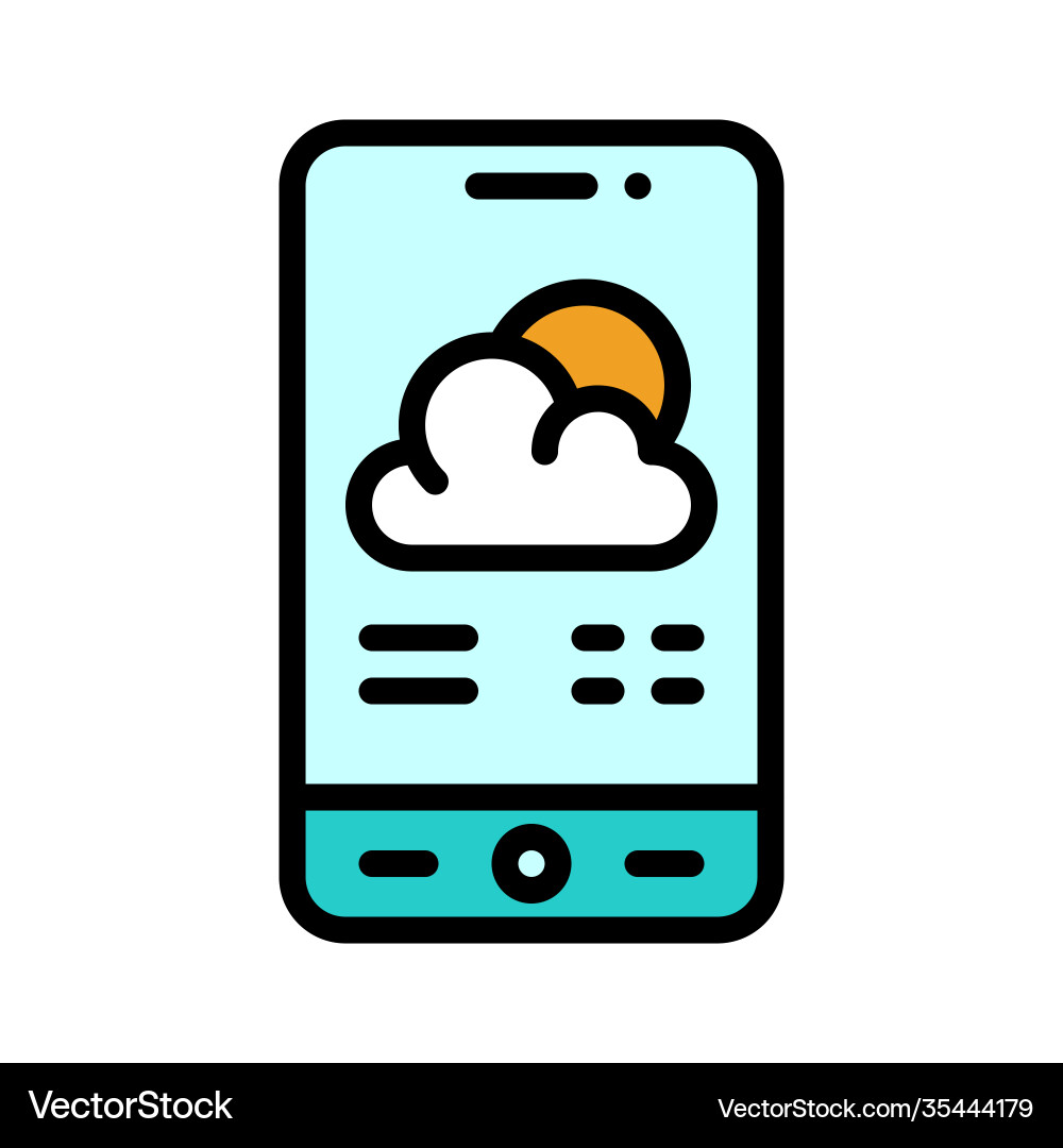 Weather forecasting app icon mobile application vector image