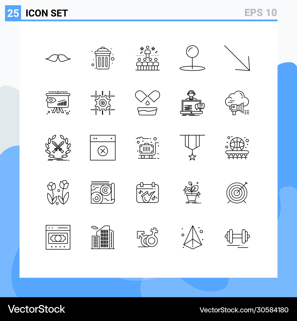 25 universal lines set for web and mobile Vector Image