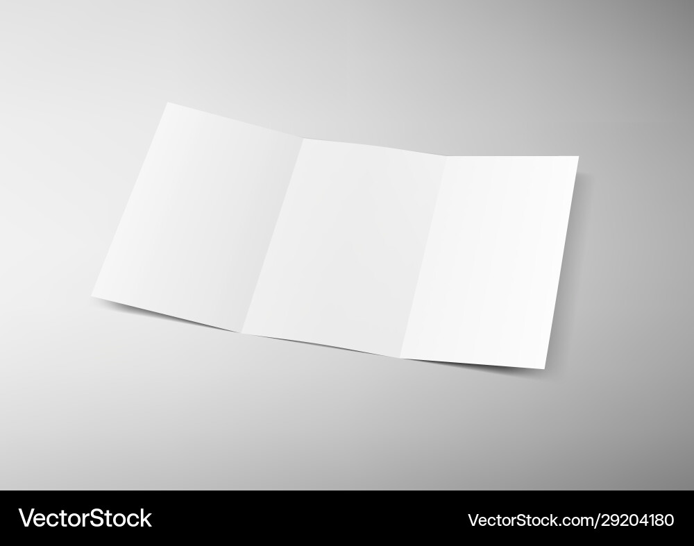 3d a4 or a5 three-folded clear blank brochure 3d a4 or a5 three-folded clear blank brochure vector image