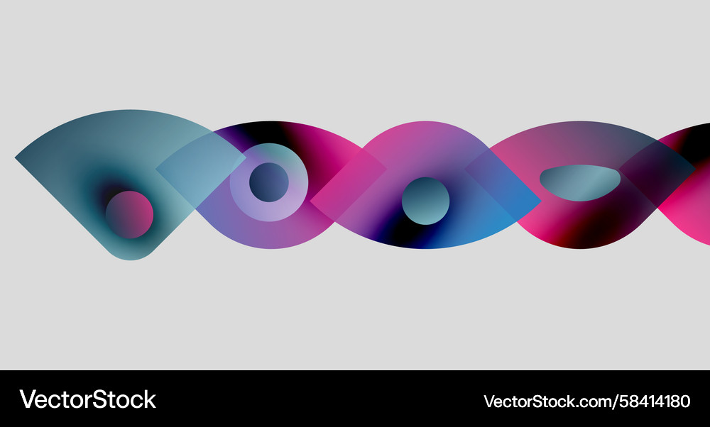 Abstract colorful shapes overlap creating wave Vector Image