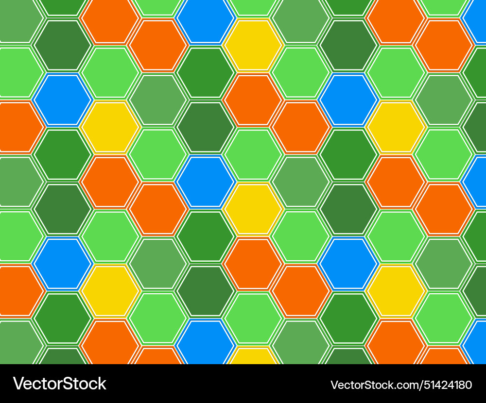 Abstract multicolor hexagon background pattern vector image