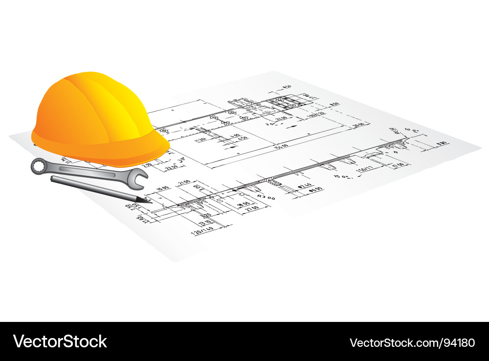 Building Blueprint Sketch Vector Image