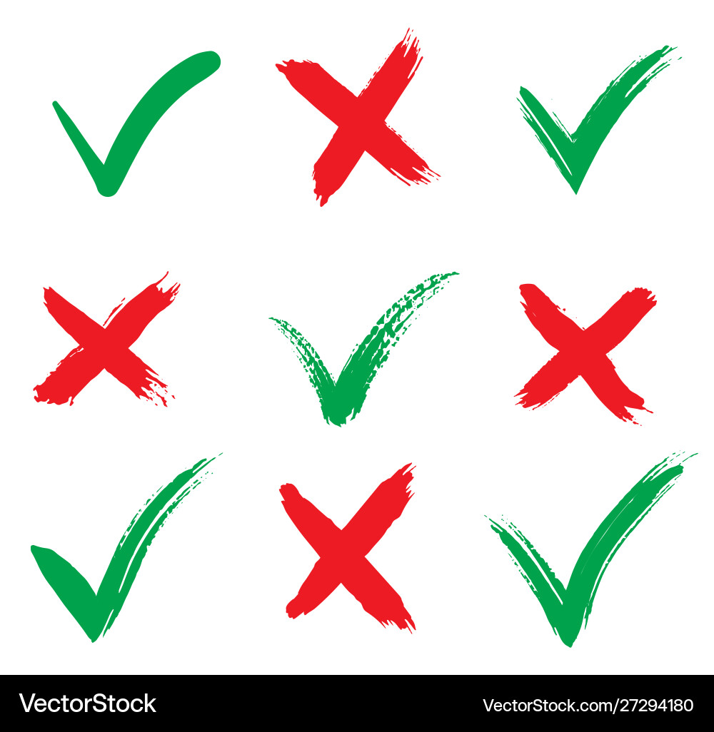 Check Marks & Cross Icons - Accept/Reject vector image