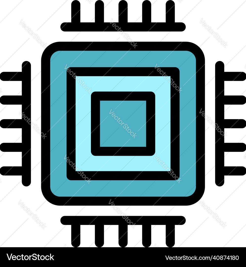 Customer data processor icon color outline Customer data processor icon color outline vector image