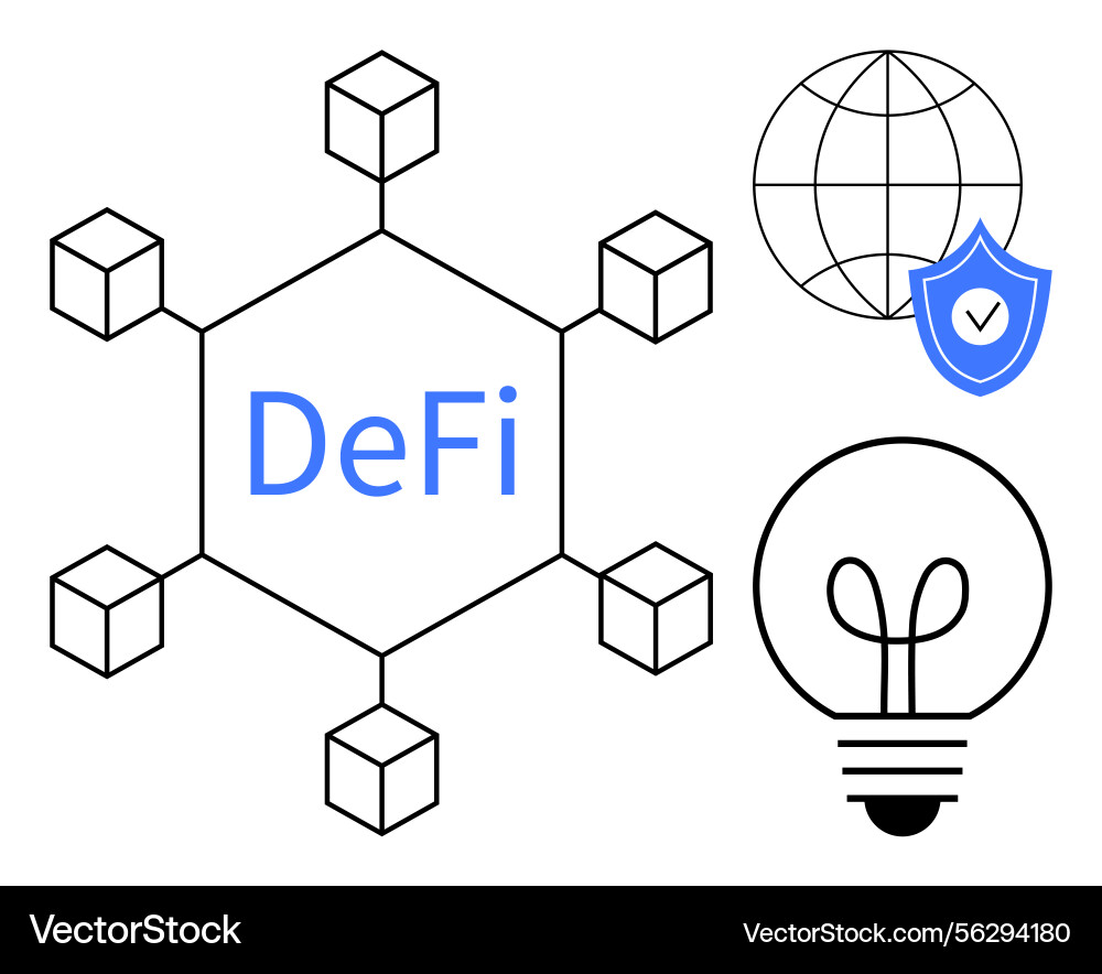 Decentralized finance concept with blockchain Decentralized finance concept with blockchain vector image