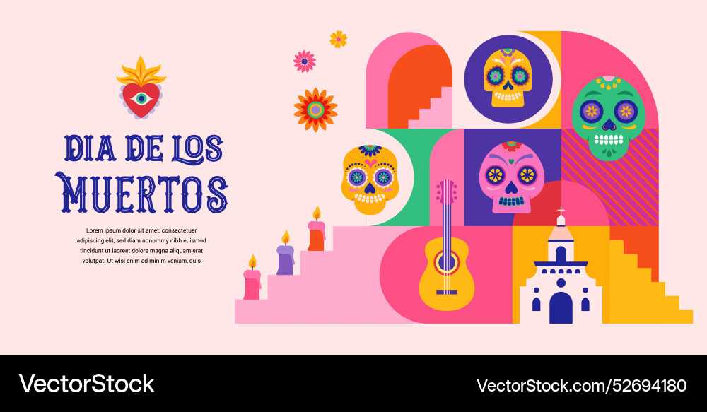 Dia de los muertos day of the dead mexican Dia de los muertos day of the dead mexican vector image