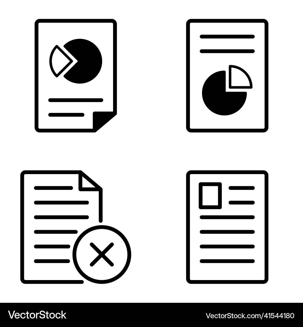 Docs1-2 flat icon set isolated on white background Docs1-2 flat icon set isolated on white background vector image