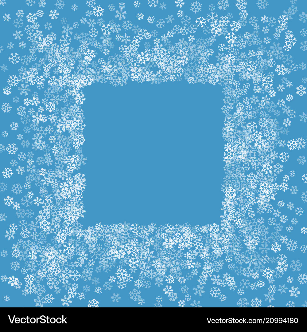 Frame or border of random scatter snowflakes Frame or border of random scatter snowflakes vector image