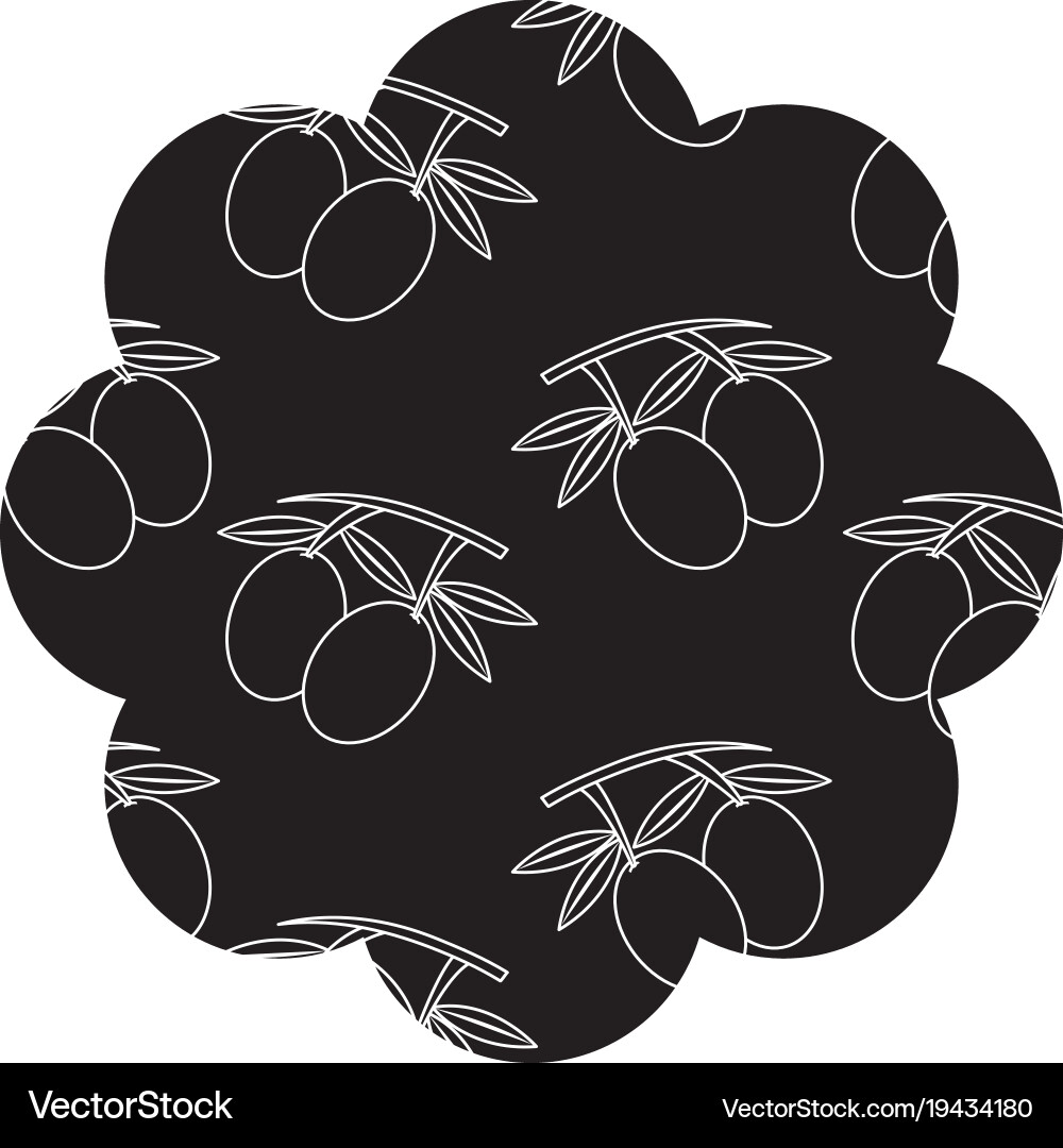 Frame with olives pattern background Vector Image
